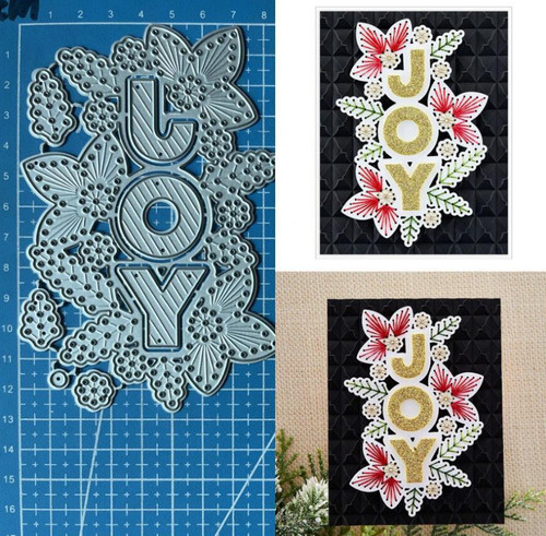 Stitched joy christmas metal - stitched,