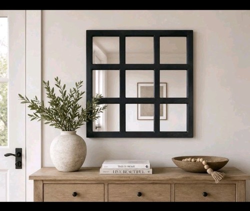 Square rustic panel window - 9,