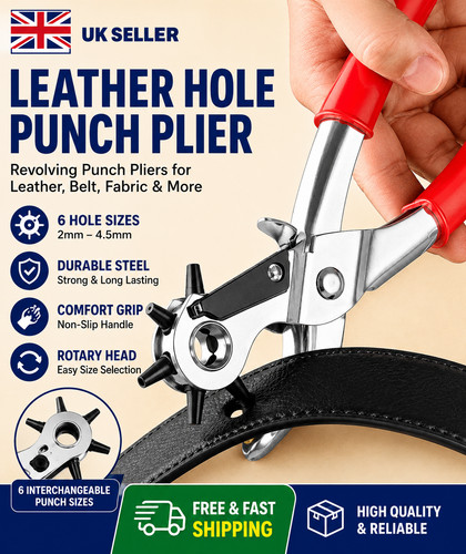 Leather hole punch - hole, pliers