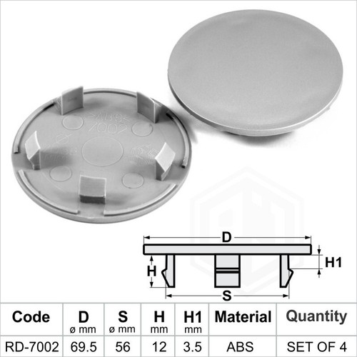 Wheel center caps 69 5 - center, 56-69.5