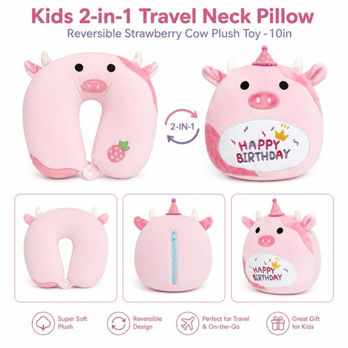 Kids travel neck pillow - 2-in-1,