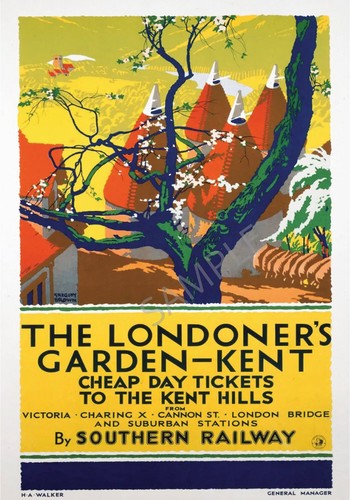 Vintage railway poster - vintage, kent