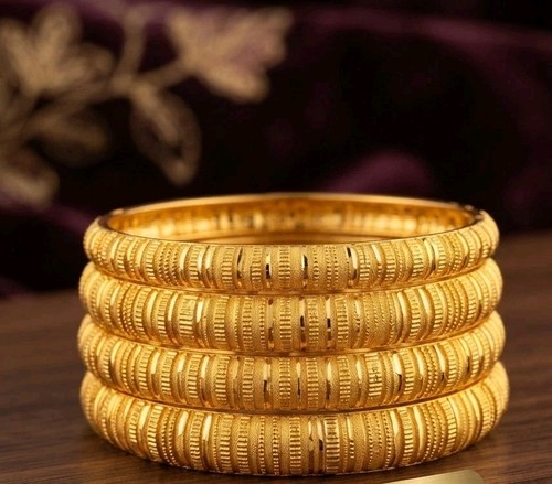 Ethnic bangles 22k gold plated - ethnic,