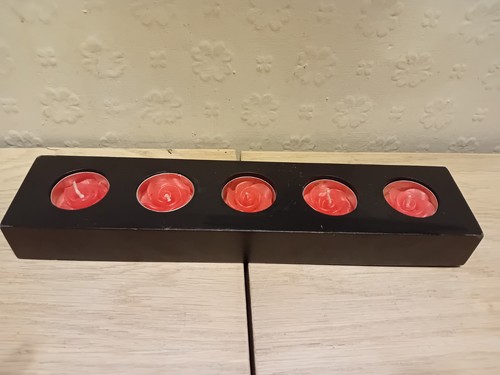 Wooden tealight holder - wooden,
