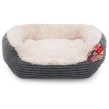 Rosewood Grey Jumbo Cord/Plush Dog Beds 48cm & 58cm