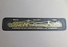 Leather BOOKMARK Llanfair Pwllgwyngyll Anglesey WALES Welsh embossed Brown