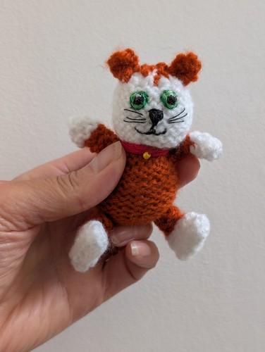 Handmade knitted pocket ginger - knitted,