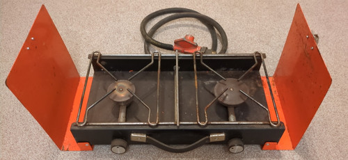 Vintage double burner gas - burner,
