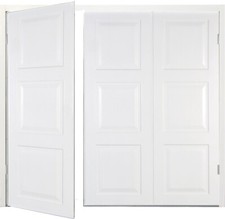 New Side hinged Garage Door Georgian 7ft wide x 7ft high White Small door Left