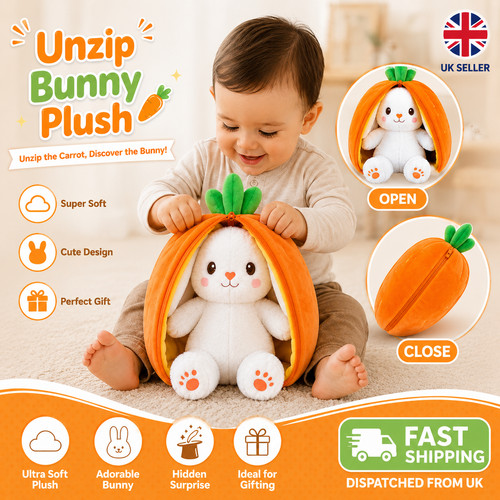 Unzip bunny plush toy carrot - bunny,