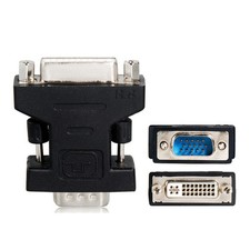 Dual Link DVI-I DVI Female to VGA D-SUB Video Adaptor Cable Converter - Black