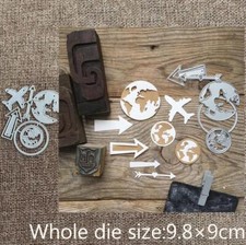Metal Stencil Mold Cutting Dies Globe Plane Arrow Scrapbook Paper Card Embossing
