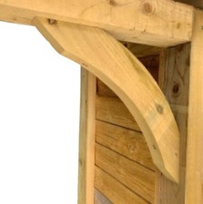 ?? Wooden Tanalised Arched Pergola Curved Brace 600mm Gallow Bracket.