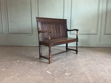 Oak Bench Hall Bench Carved Antique 