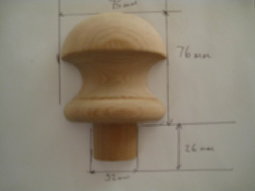 Mushroom newel post - post, cap