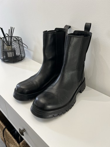 Black leather zara - leather,