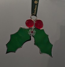 Stained Glass Holly Suncatcher