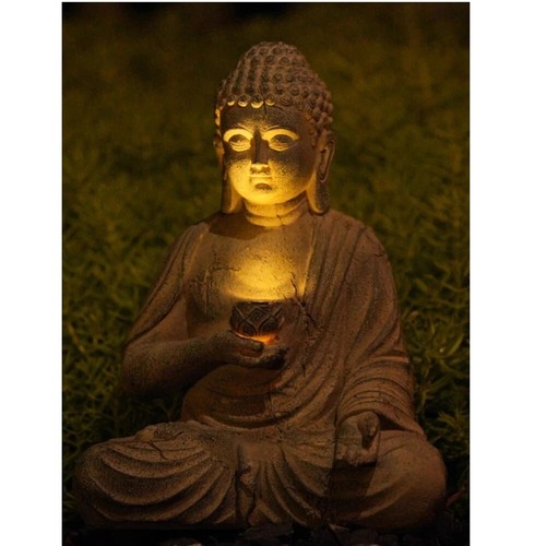 Solar powered buddha statue - powered,