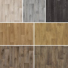 Vinyl Flooring Wood Effect Lino Cushion Floor Cheap Kitchen Bathroom Plank Sheet