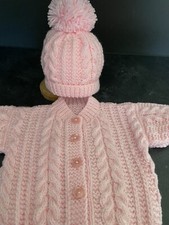Hand Knitted Baby Aran Cardigan