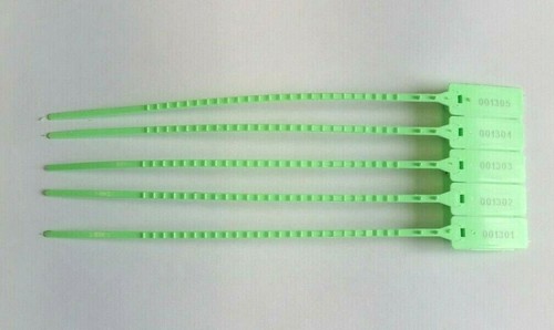 Green plastic security seals - green,