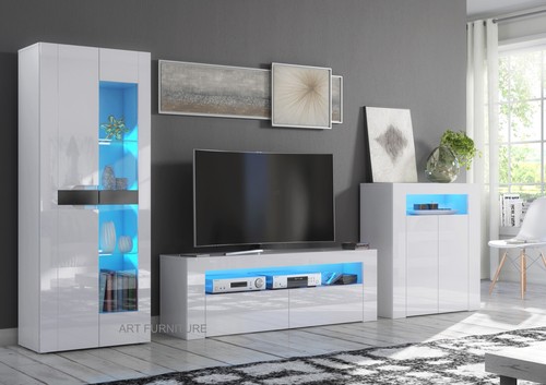 Gloss white cabinet - gloss, tv