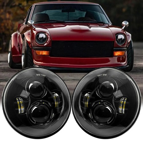 Black pair 7inch round led - round,