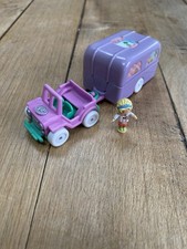 Vintage Polly Pocket Bluebird 1996 Rare Vets On The Go car, caravan and vet doll