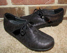 Wolky Leather Black Laceup Tie