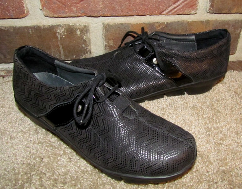 Wolky leather black laceup - leather,