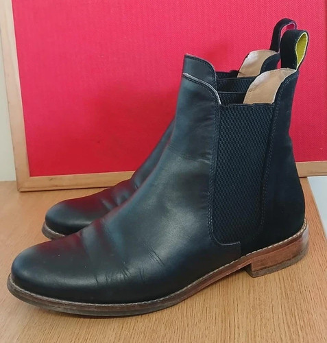 Joules black leather and - leather,