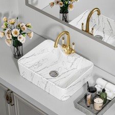 Marble Effect Bathroom Basin