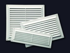 Plastic Louvre Air Ventilation Vent Grille Cover White with Fly Mesh