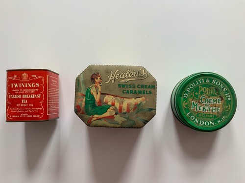 Vintage metal advertising tins - vintage,