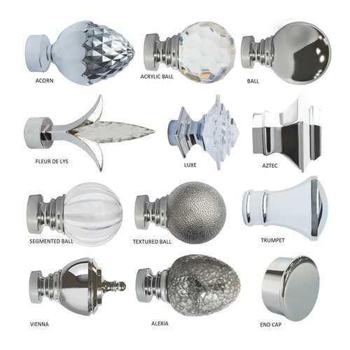 35mm curtain pole finials - 35mm,