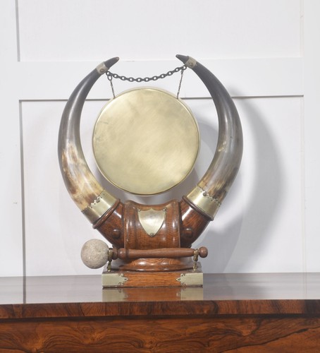 Antique oak cattle horn - antique, &