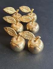 6 x Vintage Solid Brass Apple