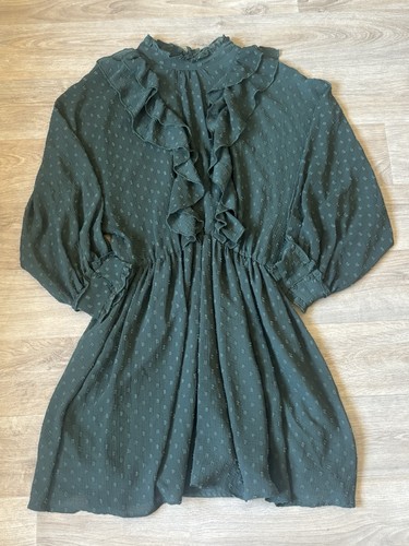 Zara women green ruffled - green,