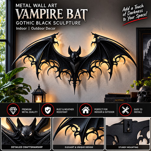 Metal wall art - wall, bat