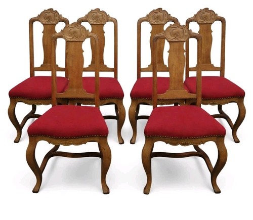 Set carved oak french dining - 6,