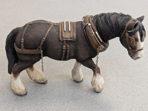 Large heavy shire dray - dray, horse