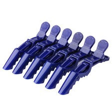 6 Pcs Alligator Hair Clips Hairdressing Clamps Non Slip Hair Clips Pin (Blue)