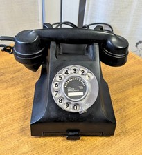 Vintage Phone | 40s Vintage GEC Black Bakelite Telephone with Tray | Collectable