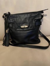 Vintage Rocha John Rocha 100% Soft Black Leather Slimline Satchel Shoulder Bag