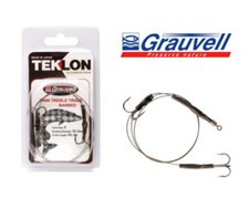 Grauvell Teklon Pike Fishing Twin Treble Trace Semi Barbed