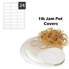 Jam Pot Jar 1lb Covers Set