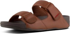 MENS FITFLOP GOGH MOC SLIDE SIZE 11.5 46 TAN LEATHER SLIDERS SANDALS SHOES £90