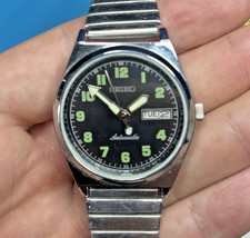 Vintage Seiko Automatic Watch Black Dial 6309A