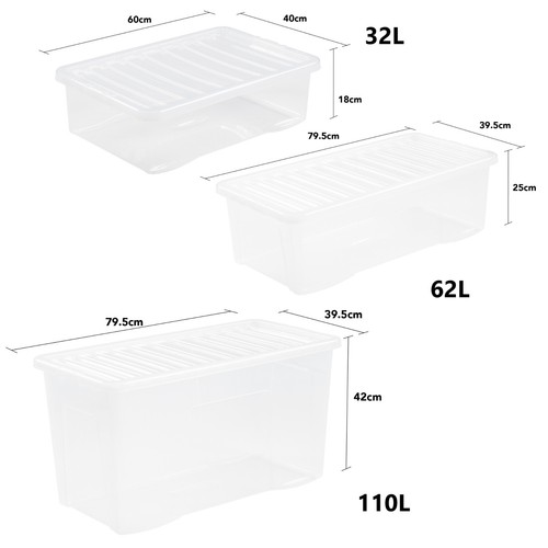 32l 62l 110l clear - clear, plastic