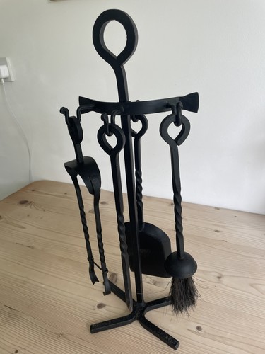 Vintage black iron fireside - vintage,